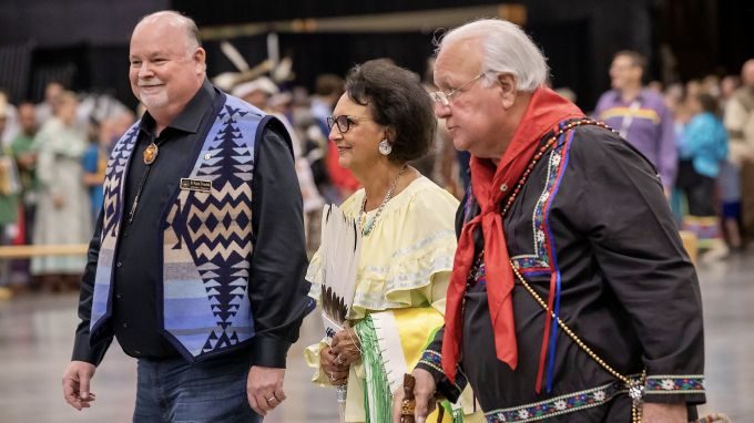 Tribal Chairman John "Rocky" Barrett, Vice-Chairman Linda Capps, and Secretary-Treasurer D. Wayne Trousdale.