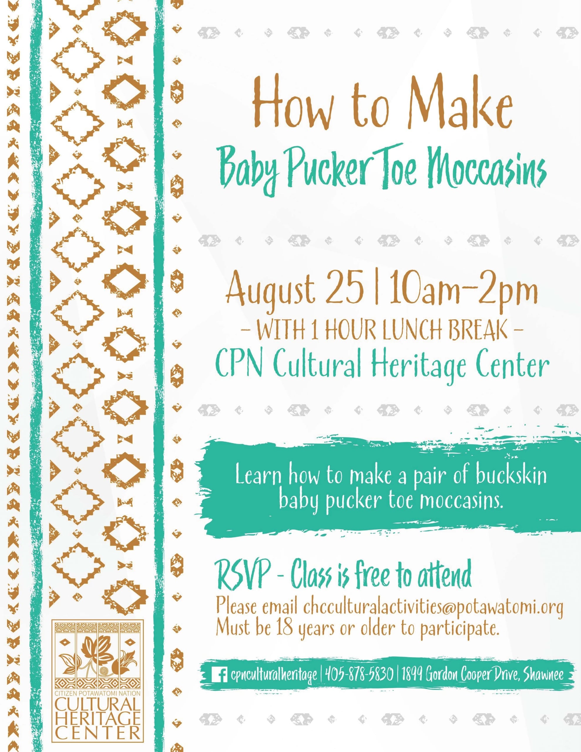 Pucker Toe Moccasins Class at CPN Cultural Heritage Center