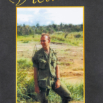 The cover of Letters from Vietnam by Dennis Hoy. A green-grey frame surrounds a photograph of a young Hoy in uniform looking off into the distance.