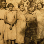 The Peddicords (left to right): Jerry, Mary, Emma, Bud and Ruth, dress up for a family photo.