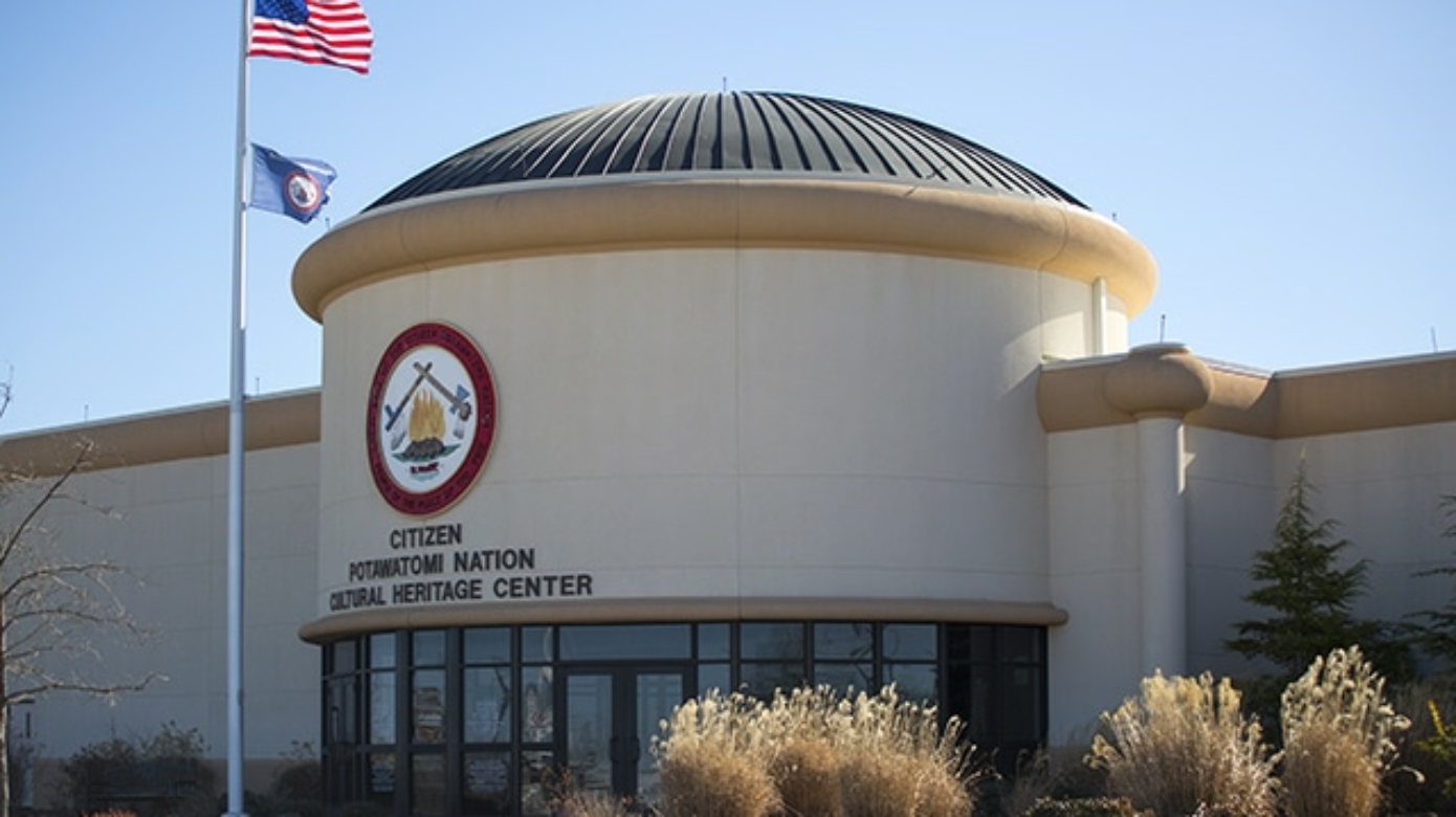 Photo of the front Cultural Heritage Center on a sunny day.