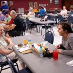 Staff and members of the Potawatomi Leadership Program often stop by the Elder Center to break bread with program participants.